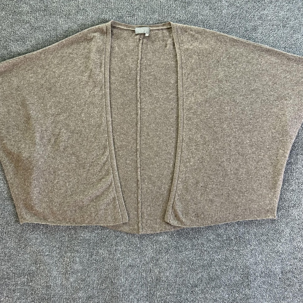 Subtle Luxury Sweater Cardigan Womens S/M Brown Yakmere Yak Cashmere Open Dolman